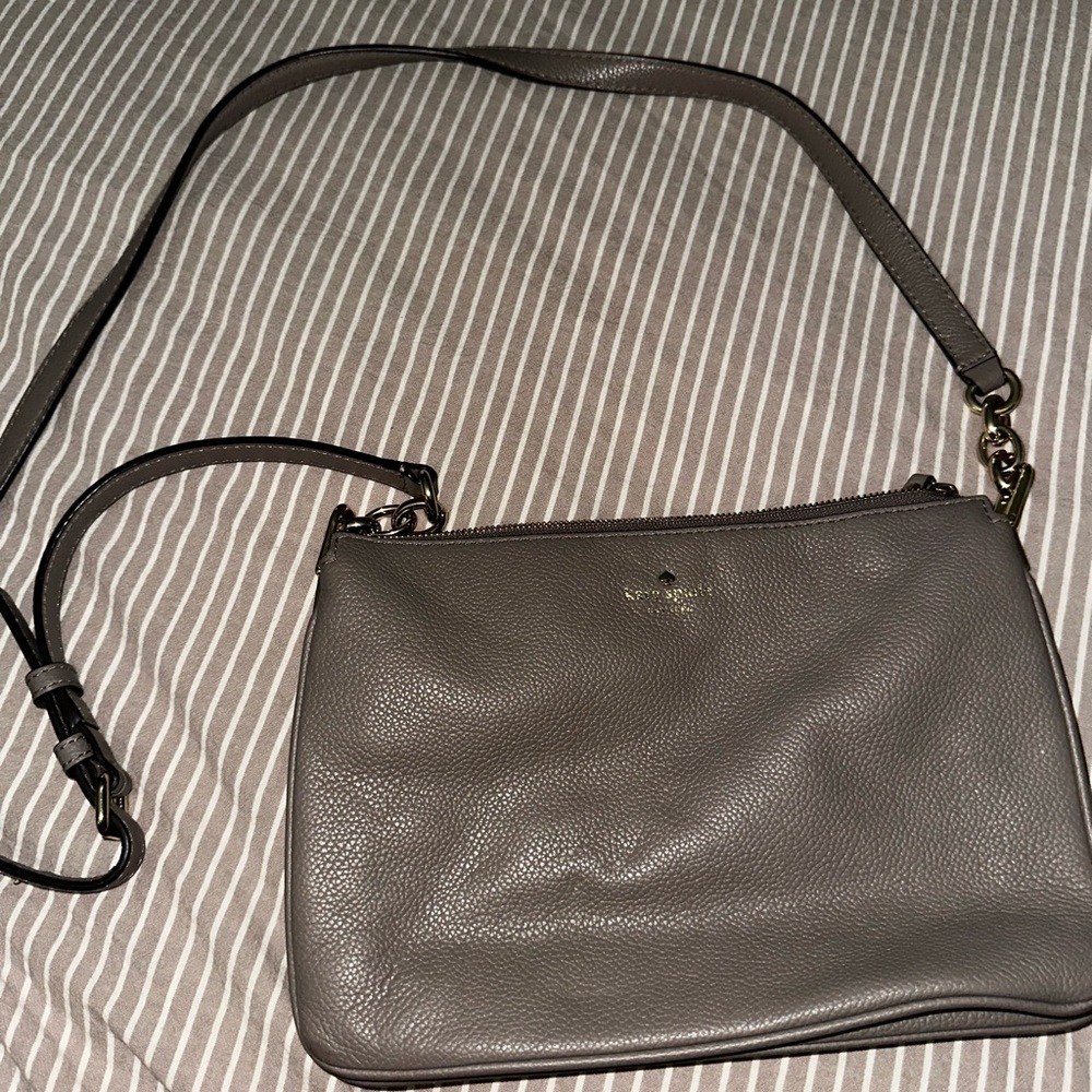 Kate Spade Taupe Leather Crossbody Bag